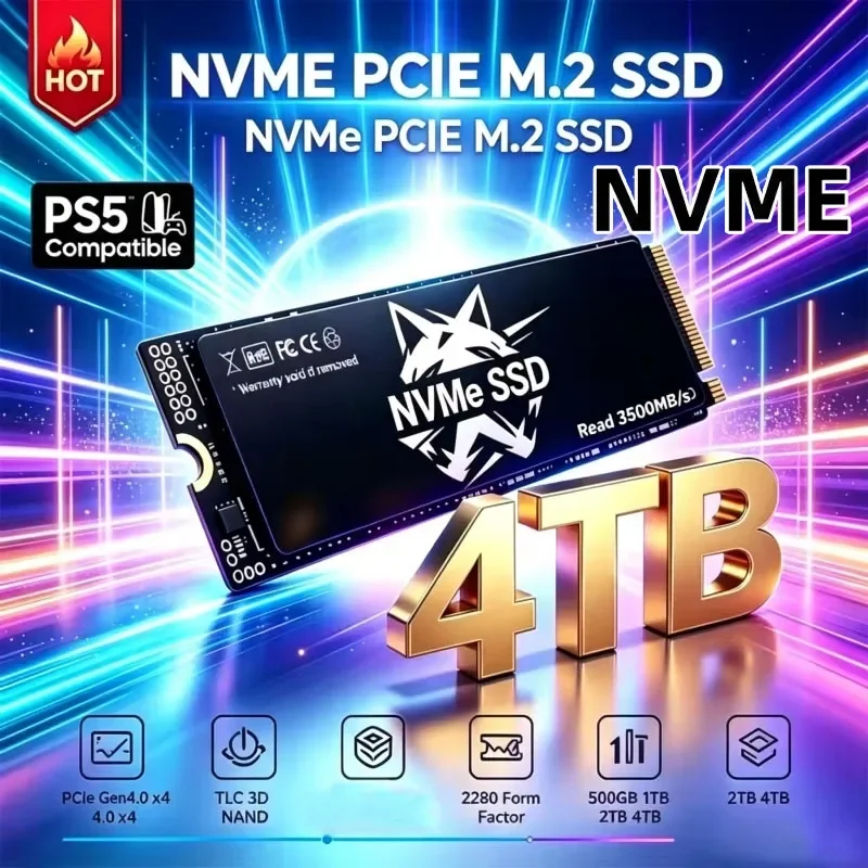 1TB 2TB SSD NVMe M2 4TB PCIe 3.0 X4 M.2 2280 SSD Disk Internal Solid State Drives NVME SSD for PS5 Laptop