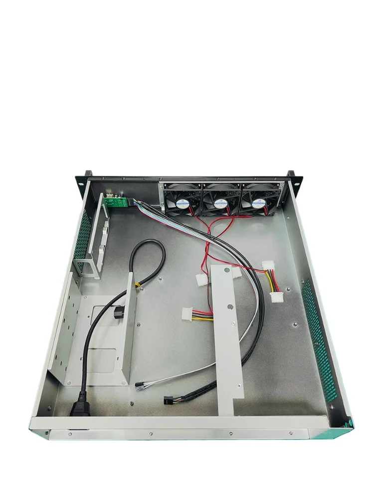 480mm Deep 2U Aluminum Front Panel Industrial Cabinet Horizontal Slot Design For Full Height Graphics Card ATX Server Mainboard