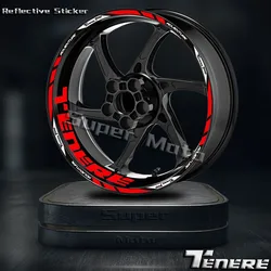 Motorcycle Reflective Wheels Sticker Hub Decals Rim Stripe Decorative Tape Waterproof Accessory For TENERE 700 XTZ700 Tenere