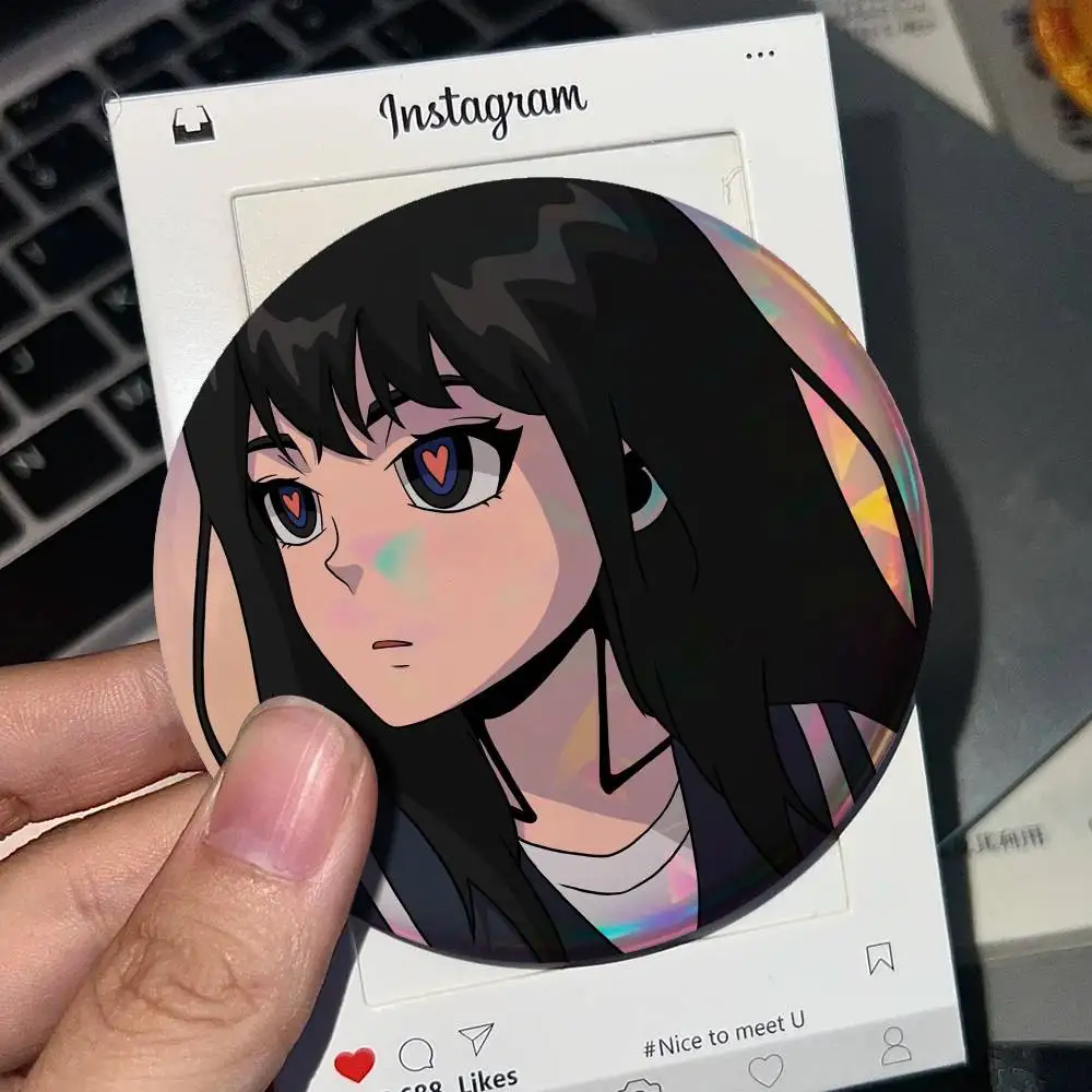 A-AOKIZY Art For Badge Laser Holographic Custom Badge Image Metal Lapel Pin Brooch For Clothing Backpack Decorative Accessory