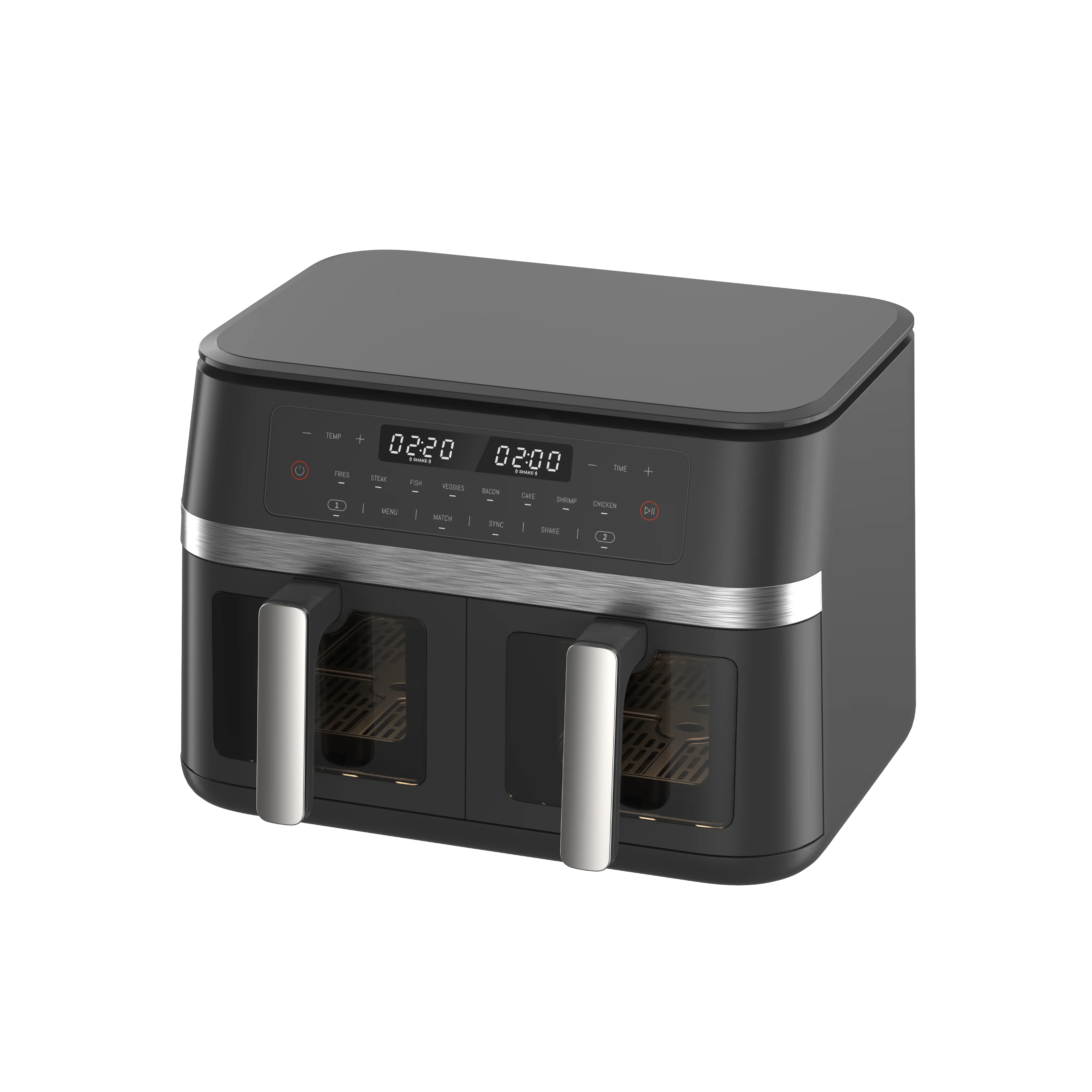 مقلاة هوائية ممتازة بسلة مزدوجة 2025 سعة 11 لترًا - فرن كهربائي رقمي خالي من الزيت للمنزل (بيع ساخن، سهل التنظيف، وظائف الطبخ 8 في 1)