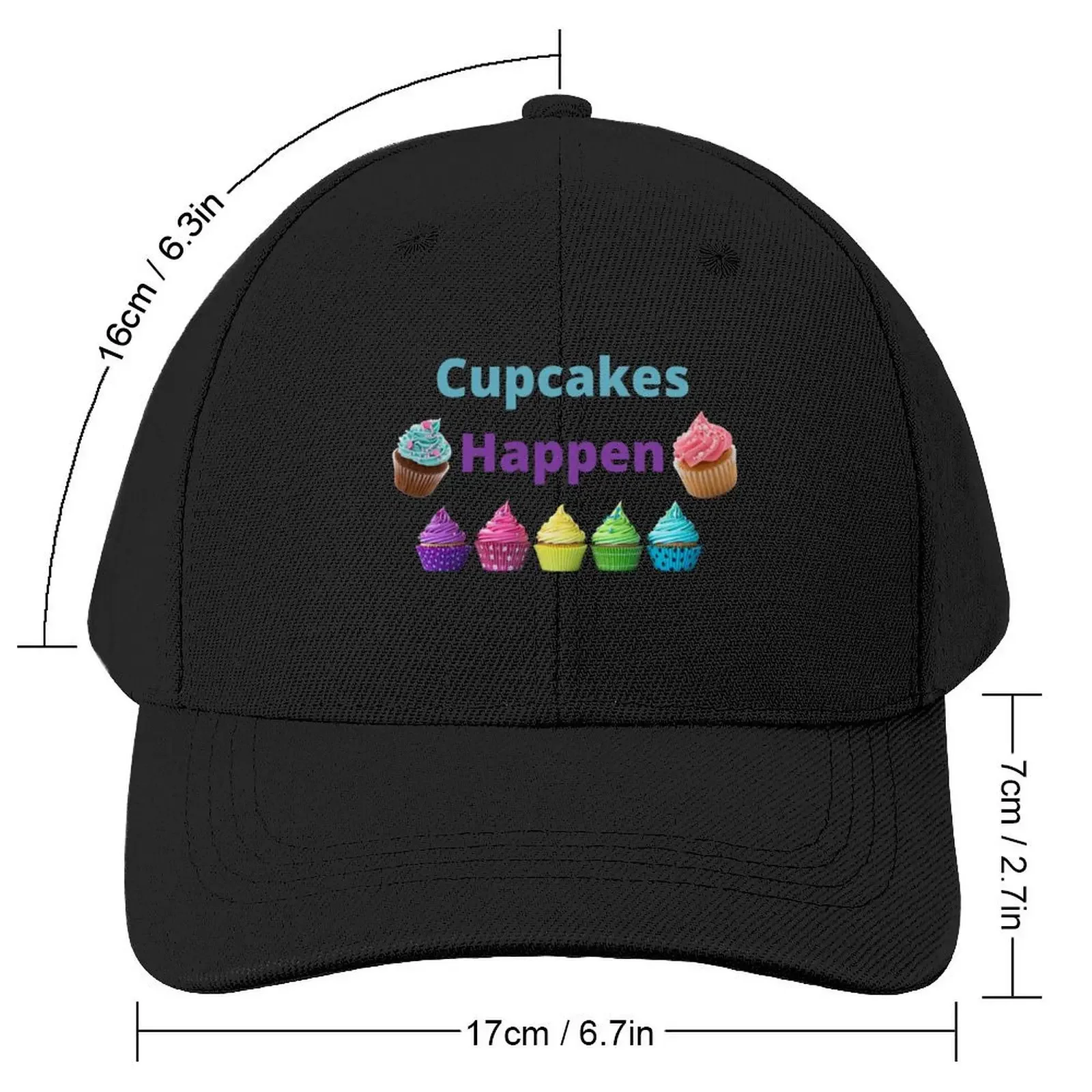 Cupcakes Happen Baseball Cap Trucker Hat Beach Bag Golf Women Men's