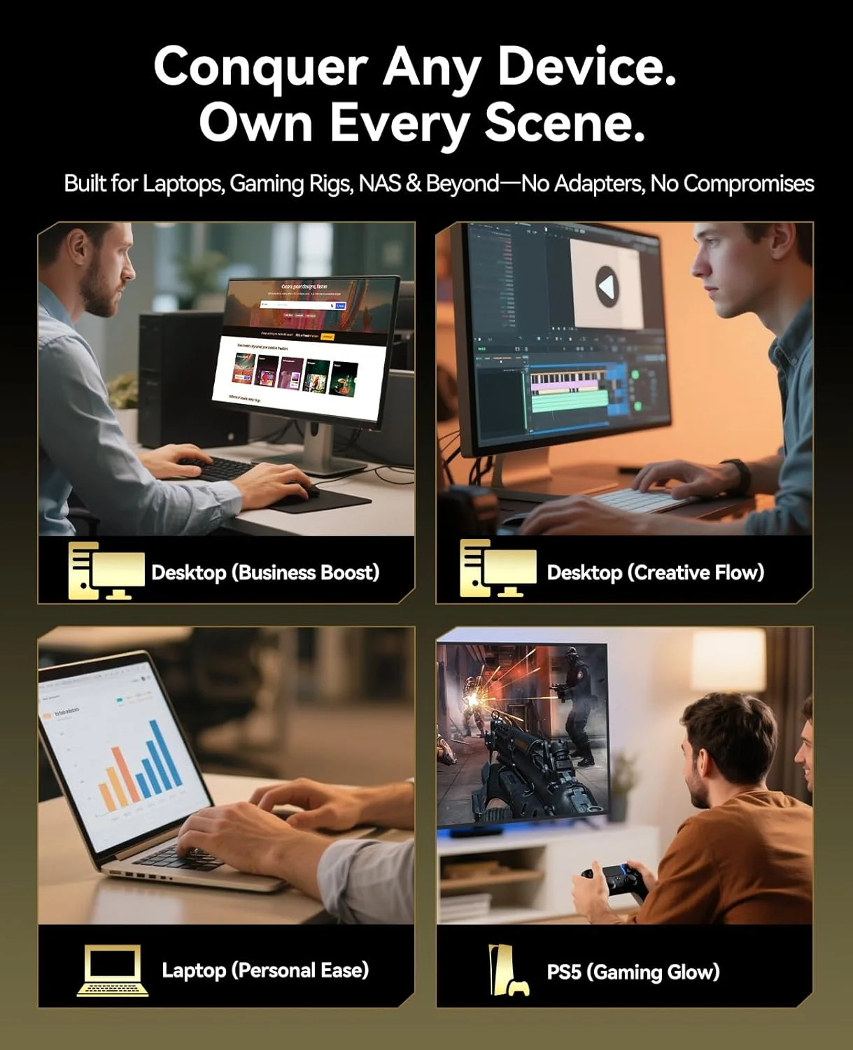 ORICO OG7000 1TB PCIe Gen4 NVMe SSD, Hingga 6600MB/s, Pengontrol 8 Saluran, Solusi Termal Graphene, Ideal untuk Pengeditan Video 4K