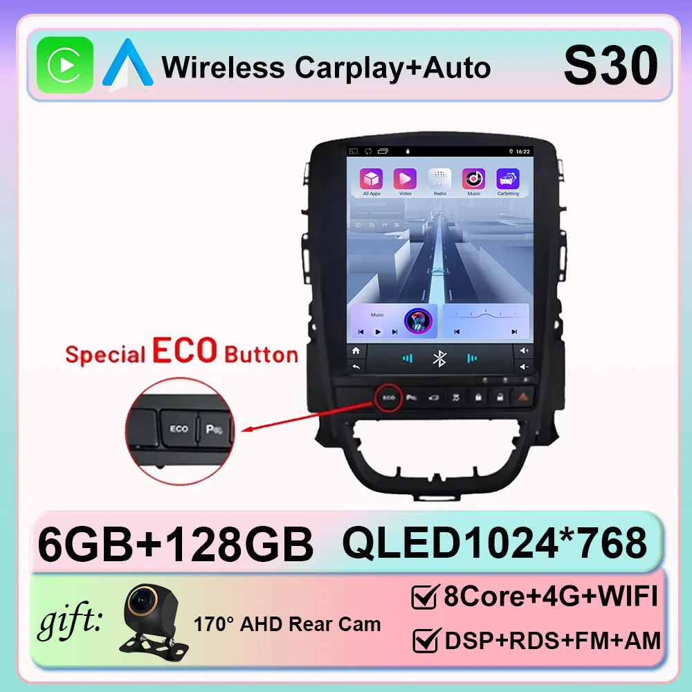 Android 16 Carplay voor Opel Astra J Cascada Buick Verano Excelle 2009-2015 Autoradio Auto Navigatie Multimedia Speler