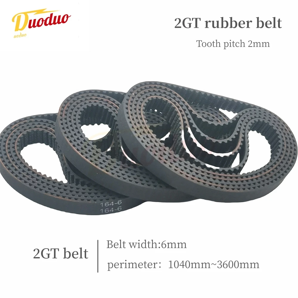 

GT2 2GT Width 6mm ，Rubber Belt Synchronous Belt Circular Belt Circumference 1040mm-3600mm Suitable For 3D Printer Accessories，