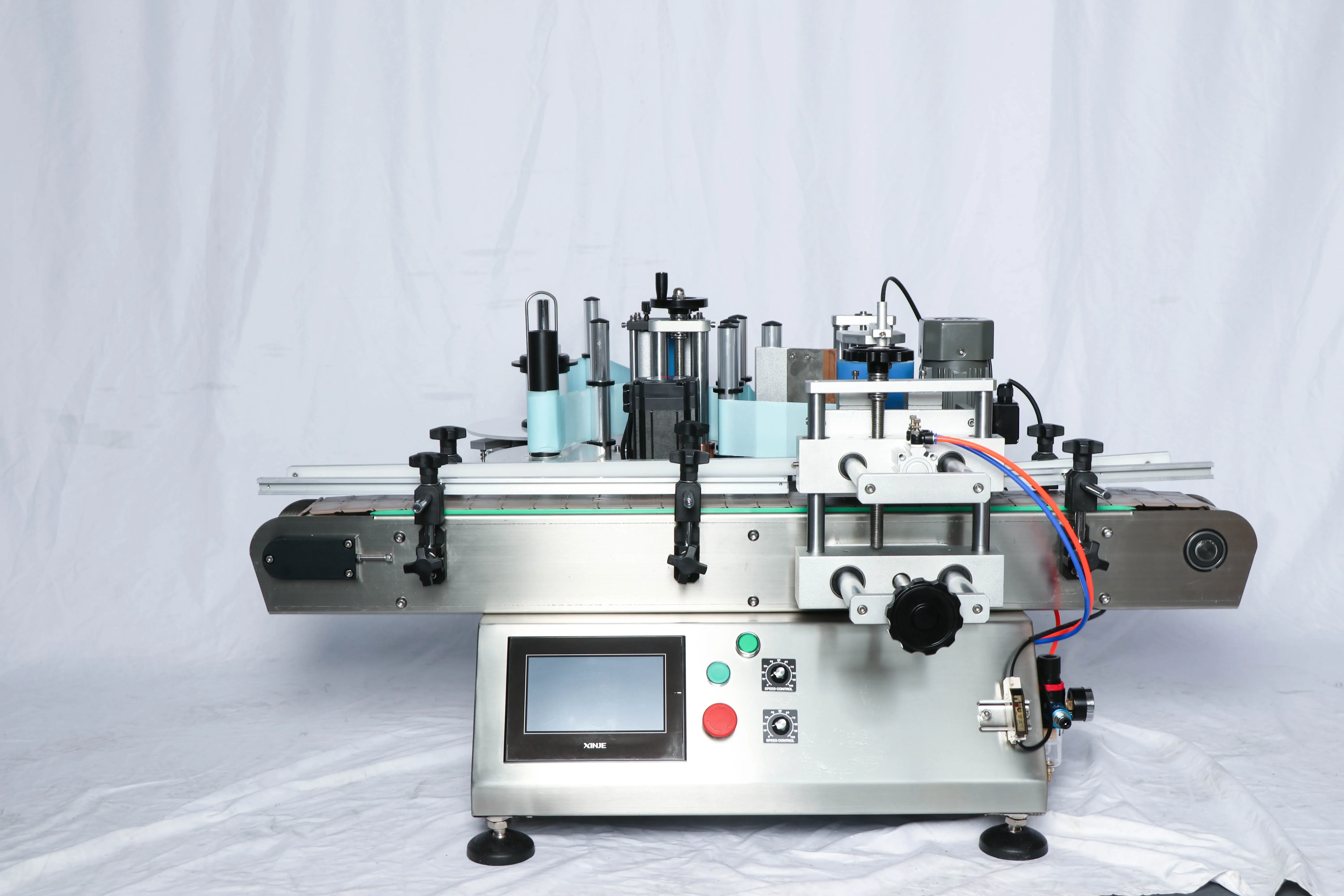 ZONESUN ZS-TB500 آلات وضع العلامات على الزجاجات المستديرة الأوتوماتيكية مع أداة توزيع ملصقات الطابعة