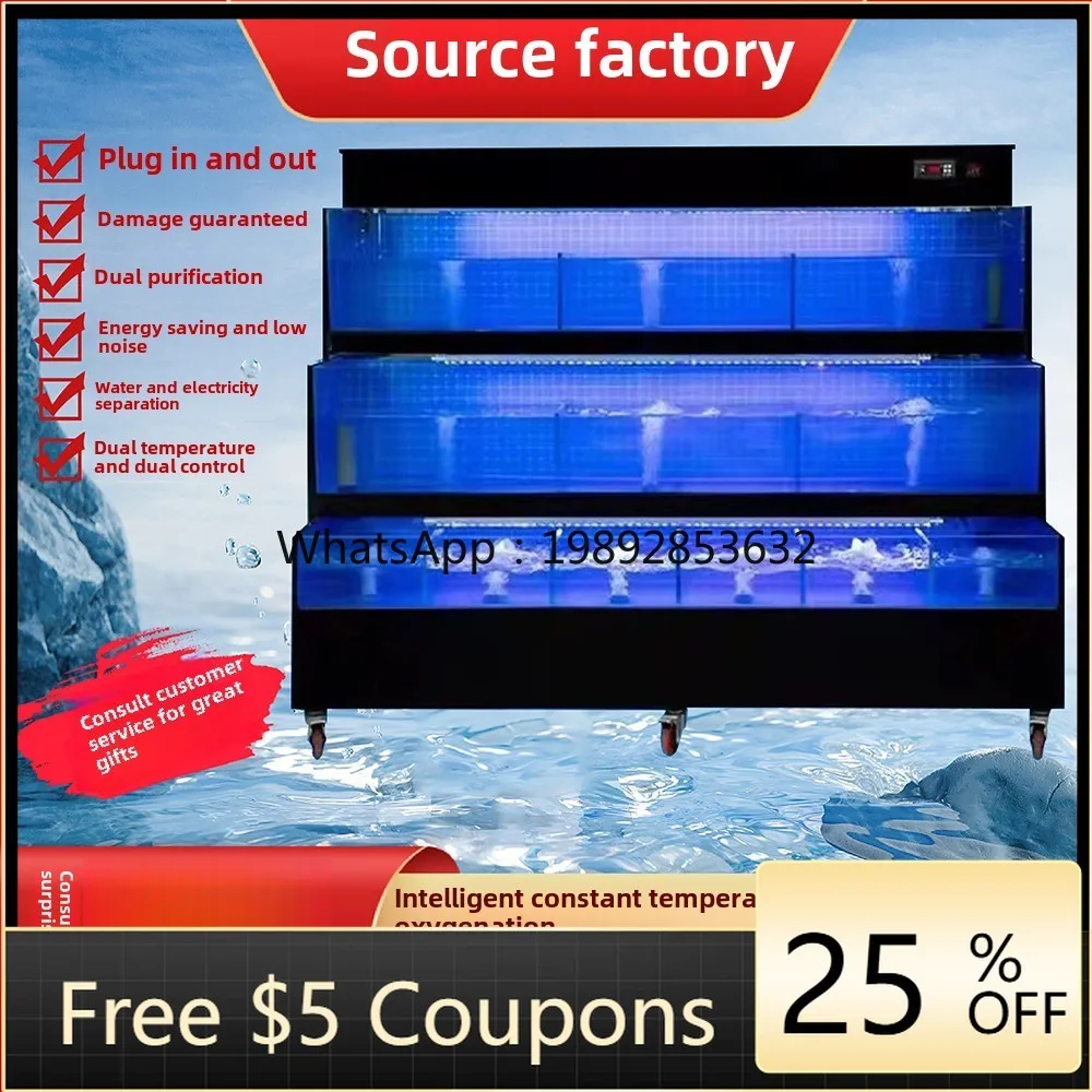 ABB  Hotel Special Fish Tank Seafood Pool Commercial Refrigerator Integrated Supermarket Fish Pool Mobile Fish Tank