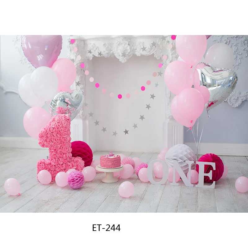 ZHISUXI Newborn Baby Birthday Background First Birthday Party Balloon Flower  Portrait Backdrop Photography Photo Studio  LGH-06