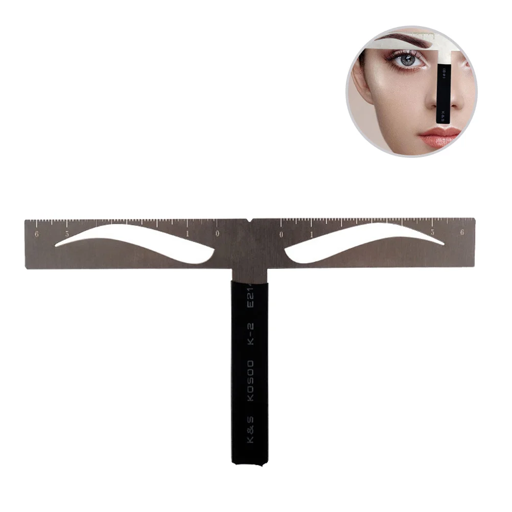 Professional Eyebrow Stencil ไม้บรรทัดนํากลับมาใช้ใหม่สามจุด BALANCE ตําแหน่งชุดคิ้ว Caliper สําหรับคิ้ววัด (Classic