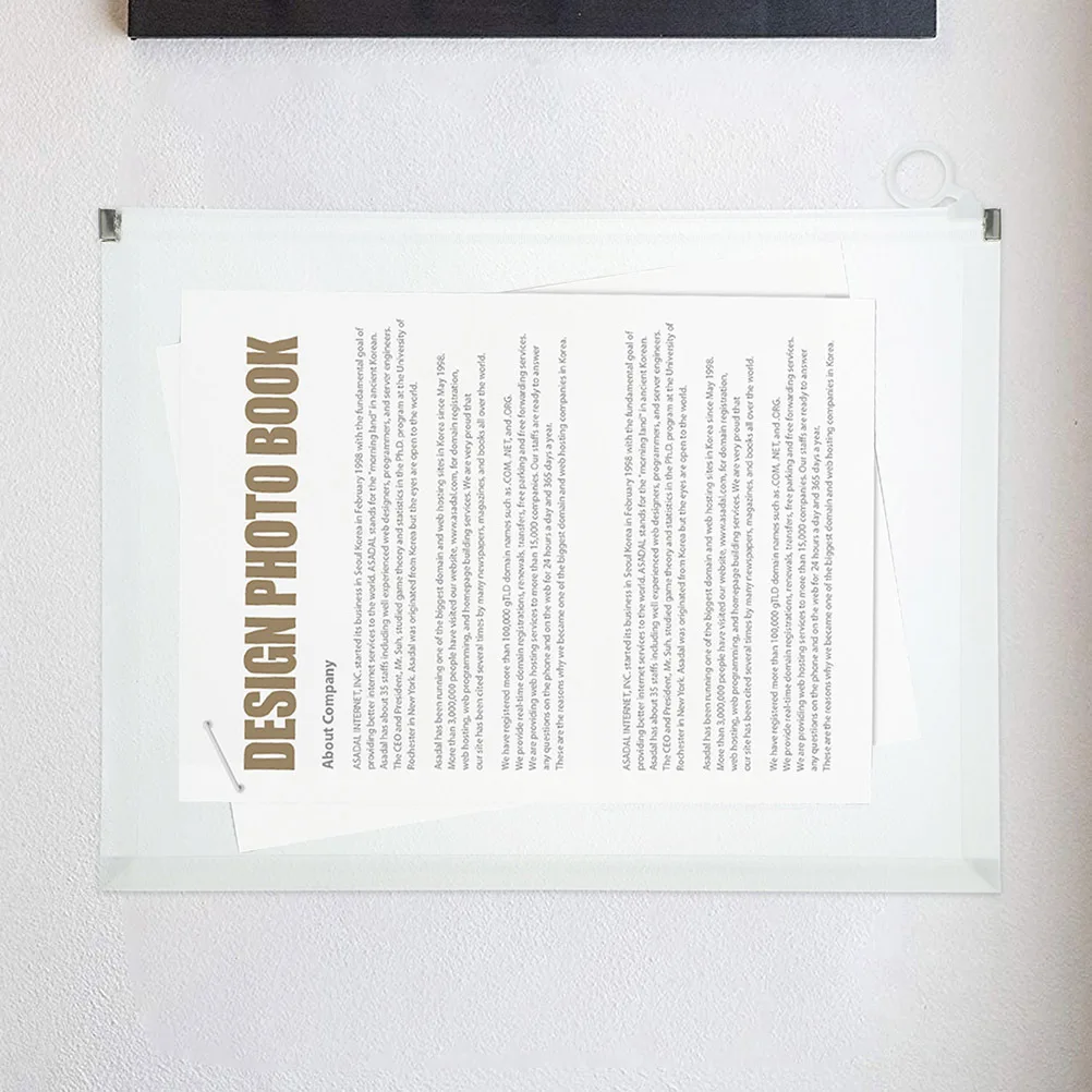 3Pcs Document Organizer PP Plastic File Folders A4 Large Capacity Thick File Storage Bags Office Document Holders Clear