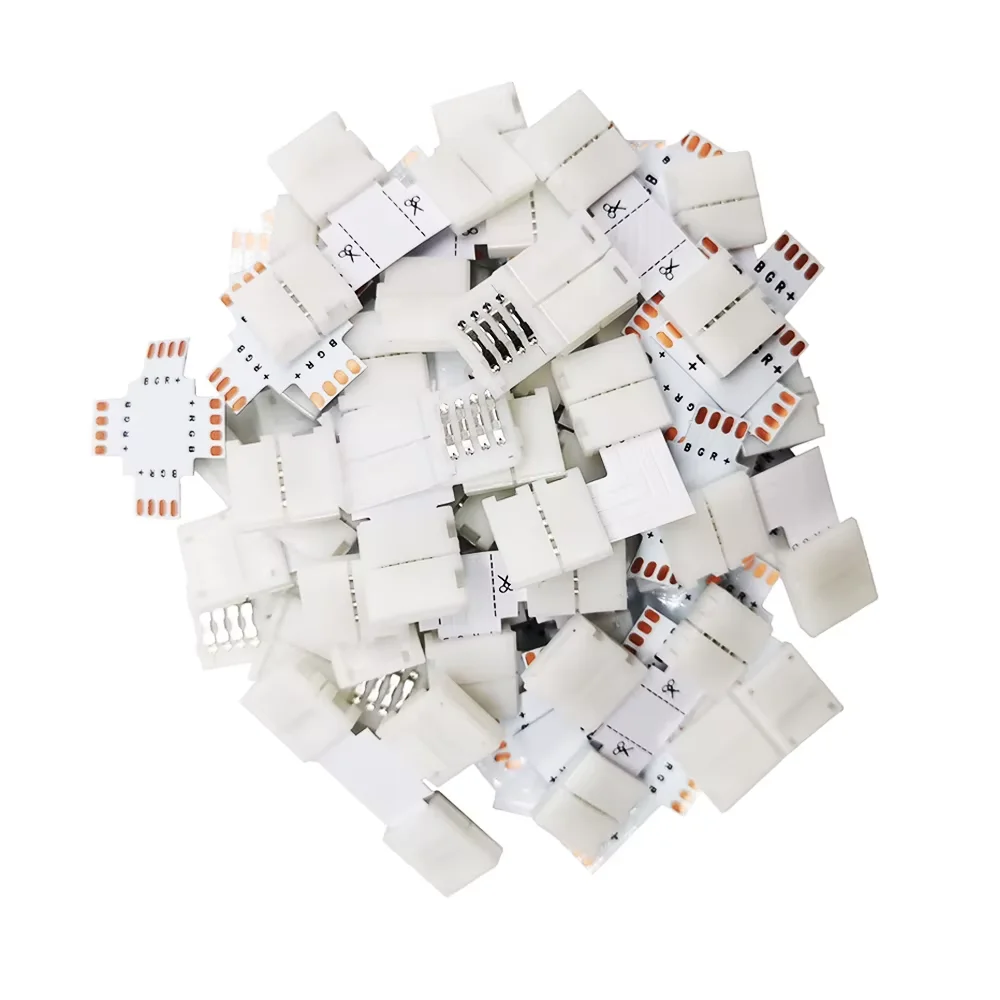 2pin 3pin 4pin 5pin Led Strip Connector L/T/X Shape Solderless Corner Width 10mm For RGB Led Light 3528 5050 WS2811 WS2812B 5630