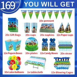 Paw Patrol-Juego de decoraciones para fiesta de cumpleaños, vajilla, servilletas de papel para fiesta, platos, tazas, decoración de fondo para niños, suministros felices