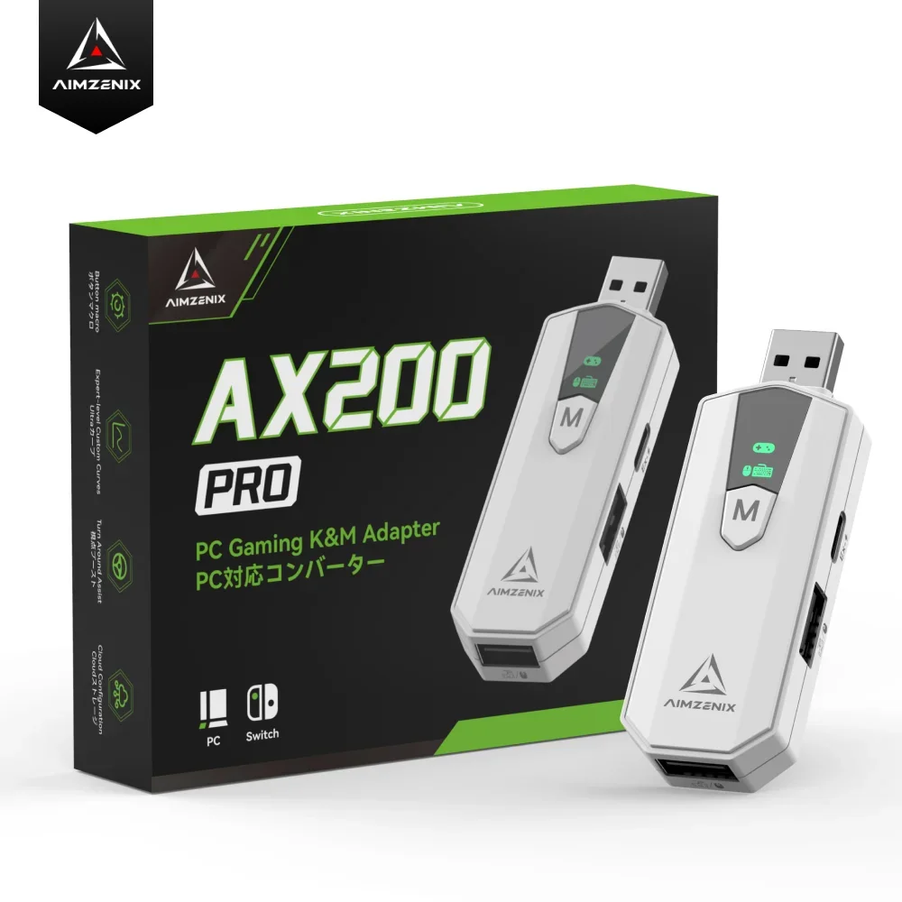 AIMZENIX AX200PRO Keyboard Mouse Adapter, High Performance Converter | Compatible with Popular FPS Games | PC & NS Platforms