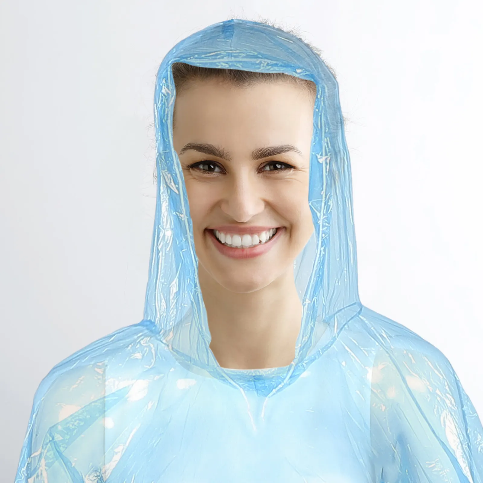 10Pcs Transparent Rain Ponchos for Adults See Through Waterproof Raincoat Disposable Lightweight Full Coverage for Outdoor