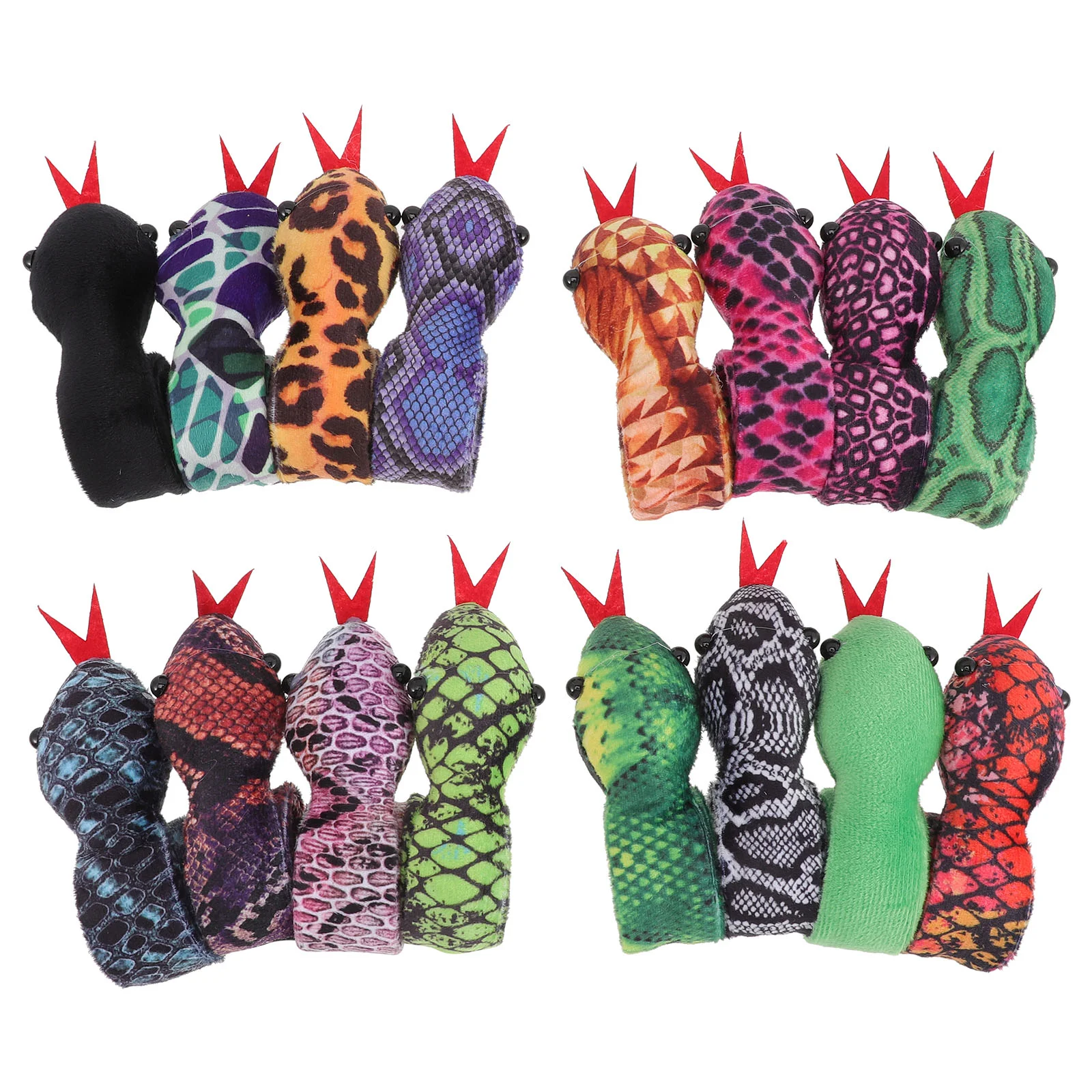 

16 Pcs Snake Slap Bracelets Kids Wristbands Cloth Toy Smooth Texture Eye Catching Wrist Decoration Gift Children Easy Circle