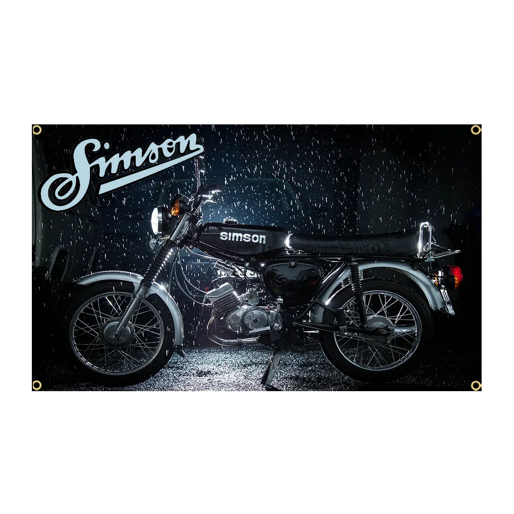 3x5FT vintage motorcycle S-Simsons Flag  applicable to Garage or Outdoor For Decoration