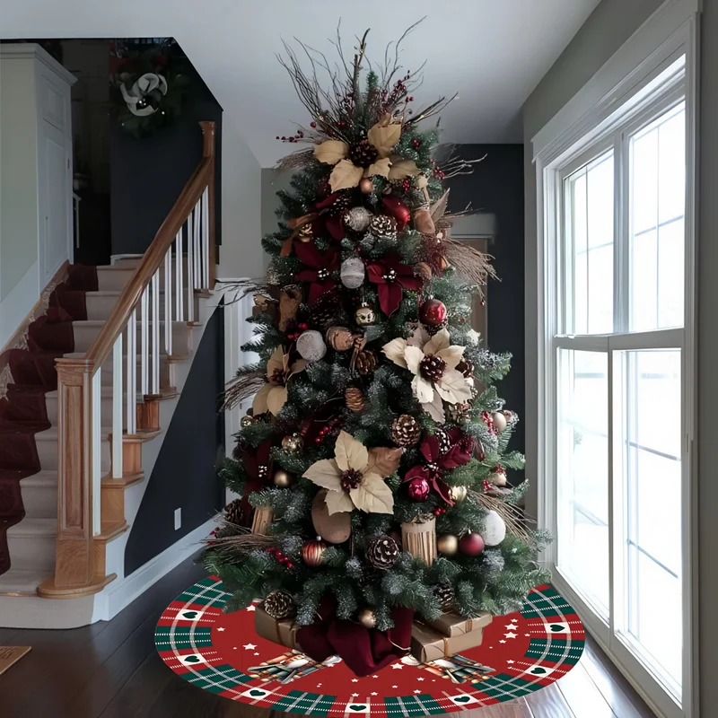 60/90cm Christmas Theme Round Carpet Nutcracker Soldier for Home 2025 Christmas Gifts Christmas Tree Living Room Decorative Mat