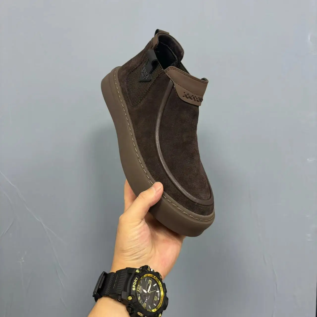 

Cowhide and velvet autumn and winter new cotton shoes casual frosted leather shoes round toe fashionable men's shoes