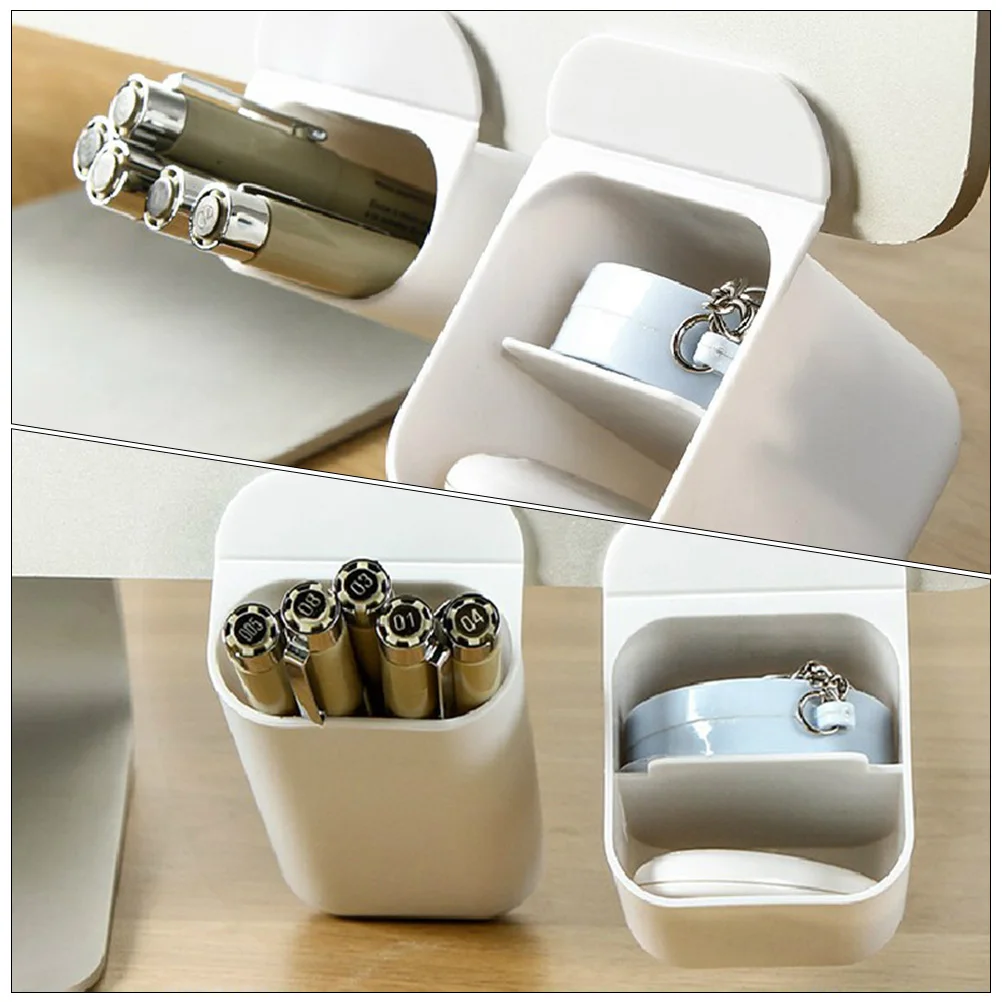 

3 Pcs Container Monitor Storage Box Office Pen Holders Supplies Adhesive Screen Containers Paste Stationery Boxes