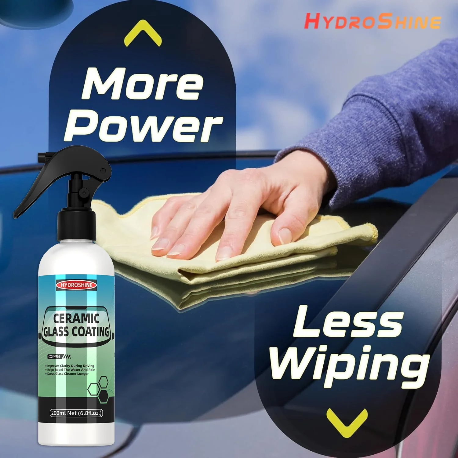 Hydroshine Ceramic Glass Coating Nano Crystal Coating Windows Polishing Liquid Glass Plated Crystal Hydrophobic Dustproof Agent