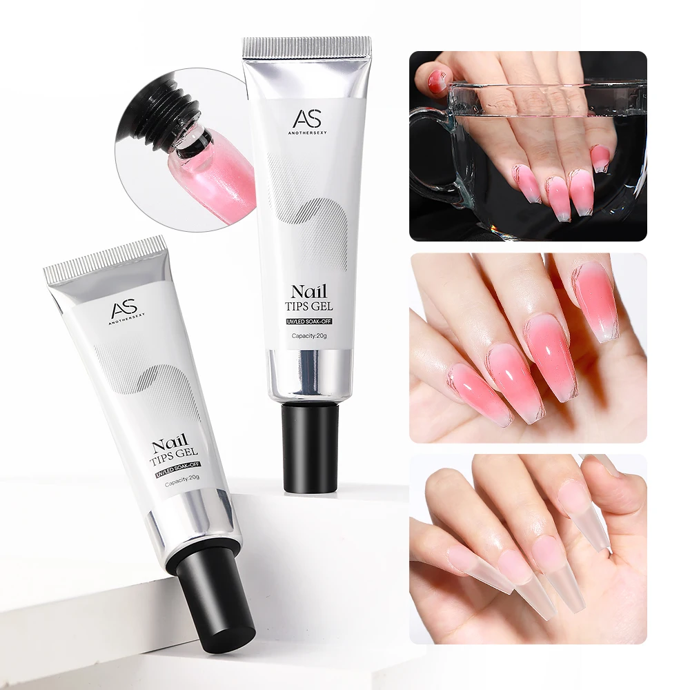 AS Pro Soft Nail Tips colla Gel 20g adesivo unghie finte lunga durata Soak Off Gel UV smalto per unghie Manicure Press On Nails Glue