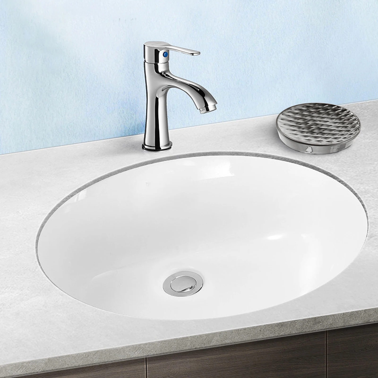 

Simple Elegant Ceramic Soap Dish Gold-Tone Rim Functional Self-Draining Tray for Bathroom Sink Decor Soap Holder