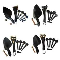 New whole set violin parts ebony accessories 4/4 size, chin rest tailpiece pegs endpin