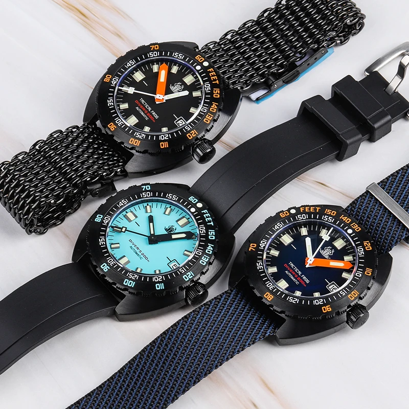 Jam tangan pria taktis Frog PVD SUB 300T Diver jam tangan pria NH35 jam tangan mekanis otomatis kristal safir kedap air 200m gratis ongkos kirim