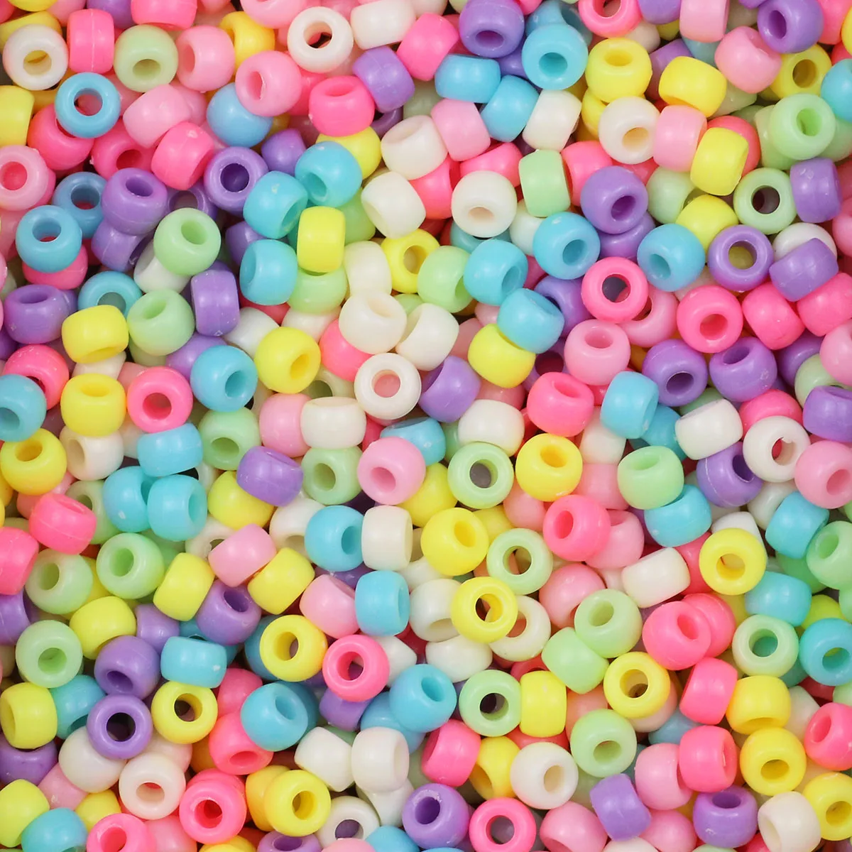 6x9mm 1000 Pcs Coloured Acrylic Pony Bead Set With Large Holes - Great For DIY Necklaces Bracelets Keychains And Craft Projects image 2