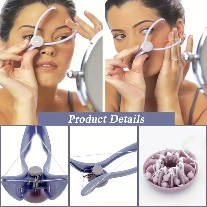 Mini Facial Hair Removal Epilator Women Hair Remover Spring Threading Face Defeatherer for Cheeks Eyebrow DIY Makeup Beauty Tool
