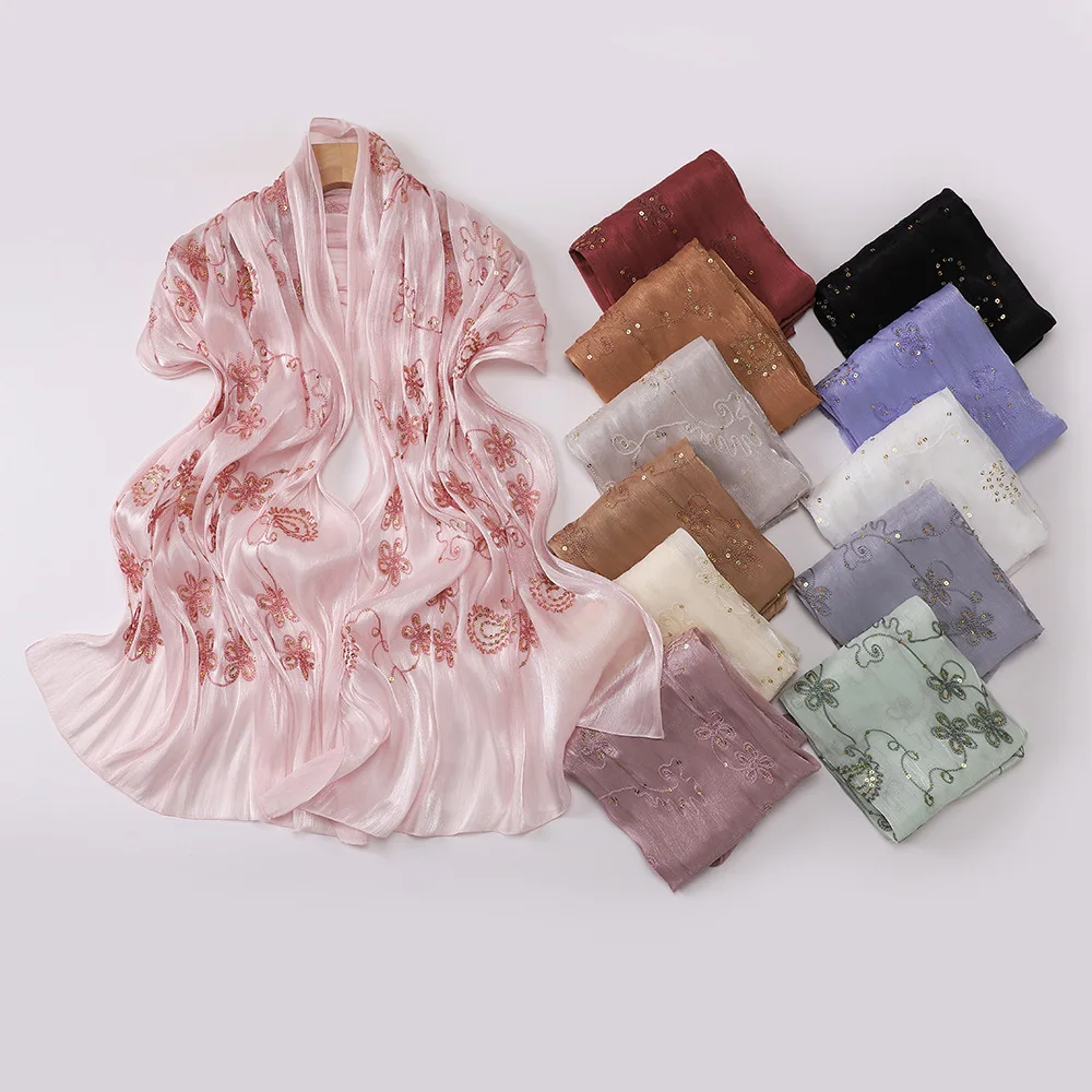 ターバンソリッドスカーフヒジャブ高級ヘッドバンドラップハンカチヘッドスカーフフーラードファムアクセサリーネッカチーフリボン