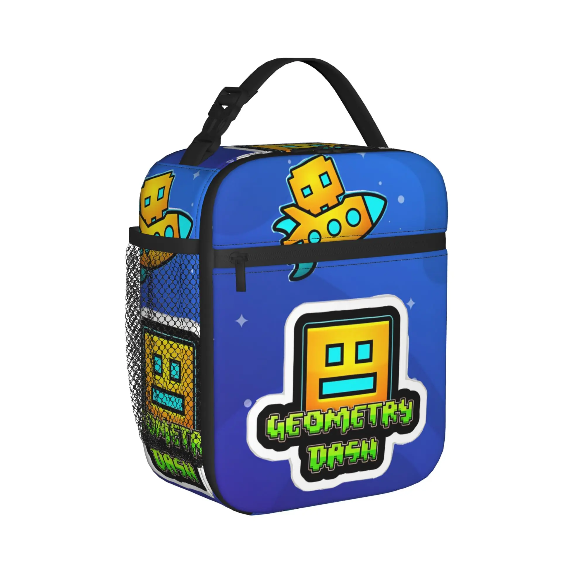Games Geometry Dash  Insulated Lunch Bag High Capacity  Meal Container Thermal Bag Lunch Box Tote School  Travel Food Handbags