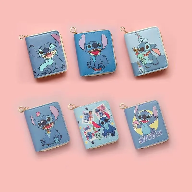 

Stitch Coin Purse Fashion Cartoon Zipper Wallet Kawaii Anime Student Print Card Holder ID Storage Bag Card Pack Christmas Gift