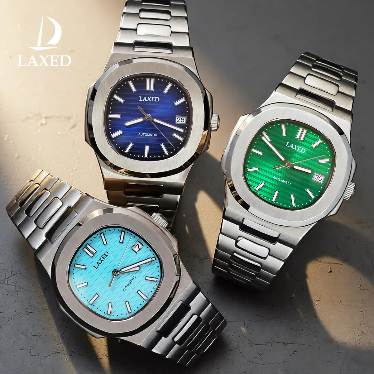 

LAXED Luxury Men's Mechanical Watch Men Waterproof Watch Sapphire Watch Japan NH35 Movement Classic Stainless Steel Watch