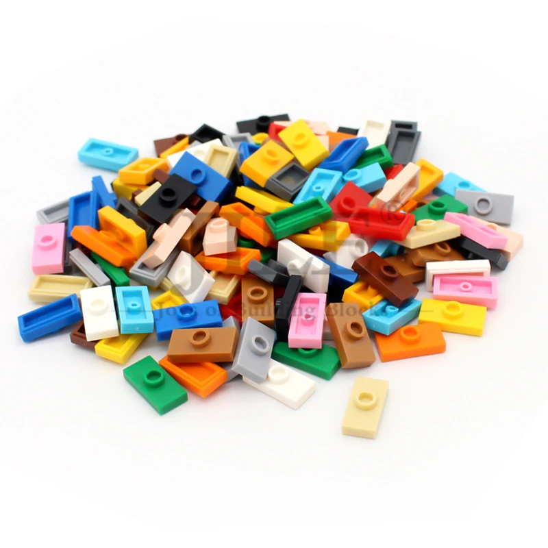 100pcs MOC Building Block Plate Modified 1x2 with 1 Stud Assemble Pars Compatible 15573 3794 Creative Bricks Construction Toys