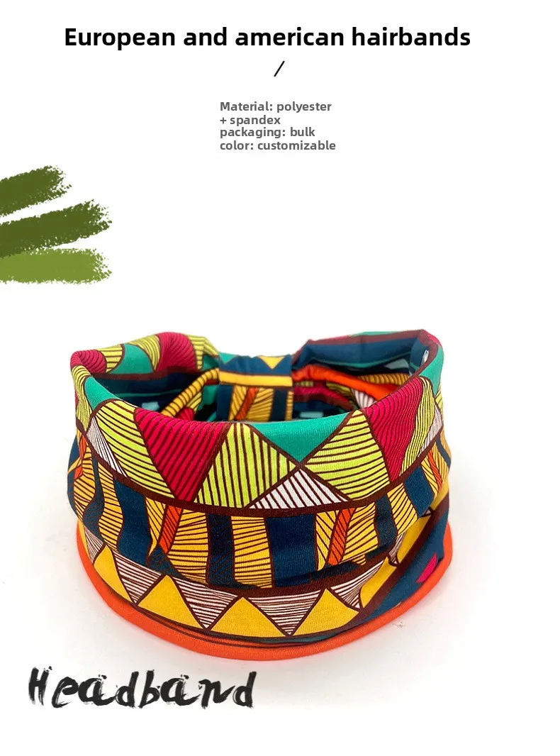 1 Stück Ethno-Stil bedrucktes multifunktionales Stirnband Urlaubsstyling, bequem, modisch, vielseitiges Haar-Accessoire für den Alltag – Detail 4