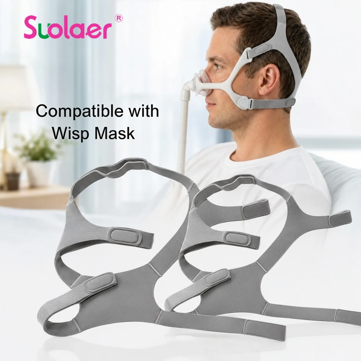 1-5-Pack Replacement CPAP Headbands for Wisp CPAP Face Masks Adjustable Comfor Secure Fit Compatible with Phillips CPAP Supplie