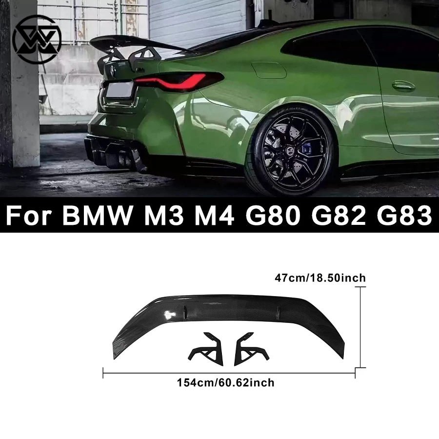 Carbon Fiber Rear Spoiler Wing For BMW M3 M4 G80 G82 G83 A Style  Car Rear Trunk Lid Tail Fins Upgrade