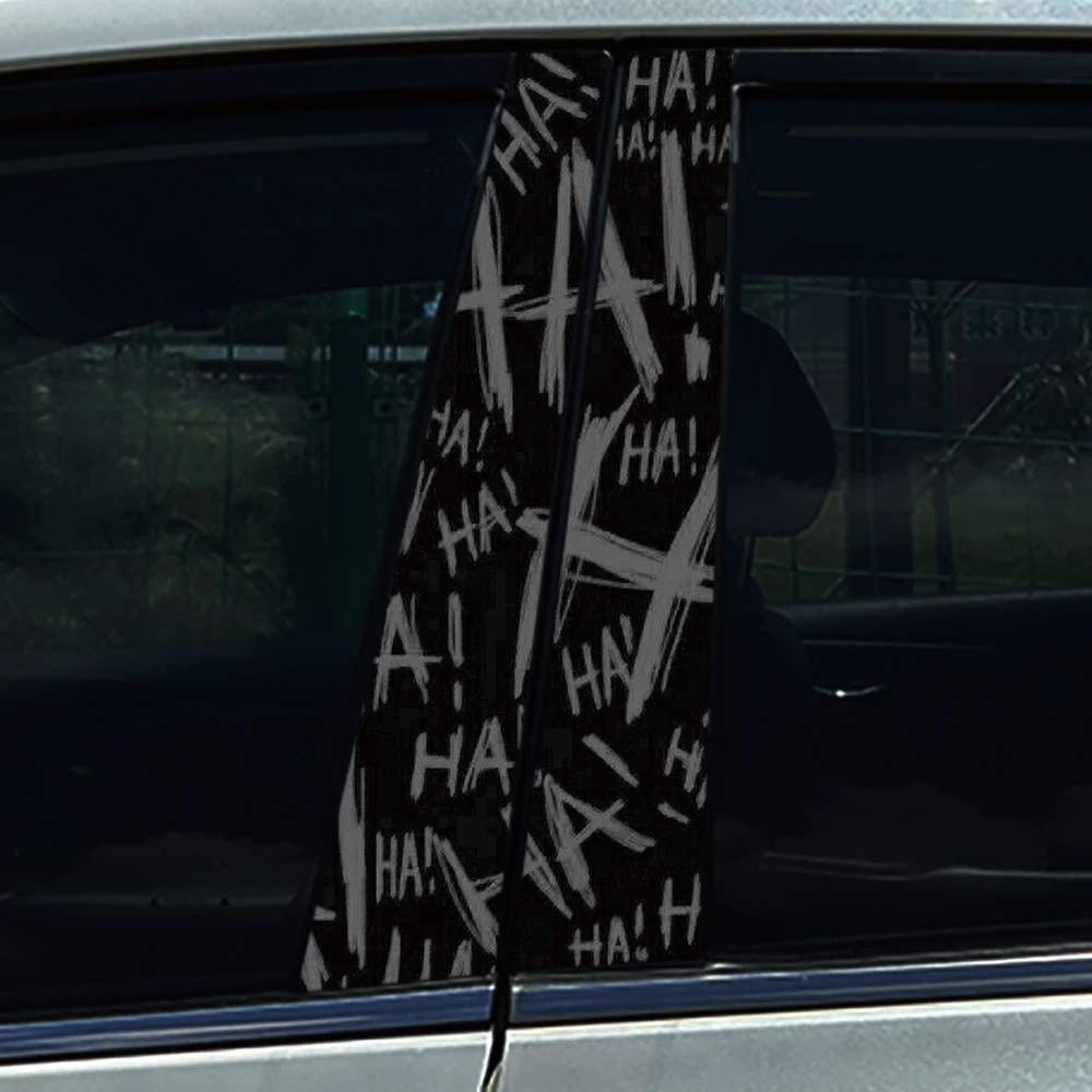 Joker HAHAHAHA Car Stickers DIY Car B-pillar Cover Scratches Waterproof Durable Cartoon Automobile Decoration Auto PET Decals view 4