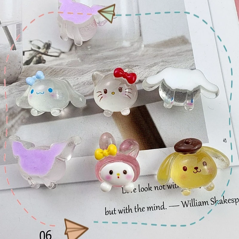 Cartoon Anime Sanrio Cute HelloKitty Kuromi Doll Ornament Handmade DIY Hairpin Jewelry Accessories Materials Festival Gifts