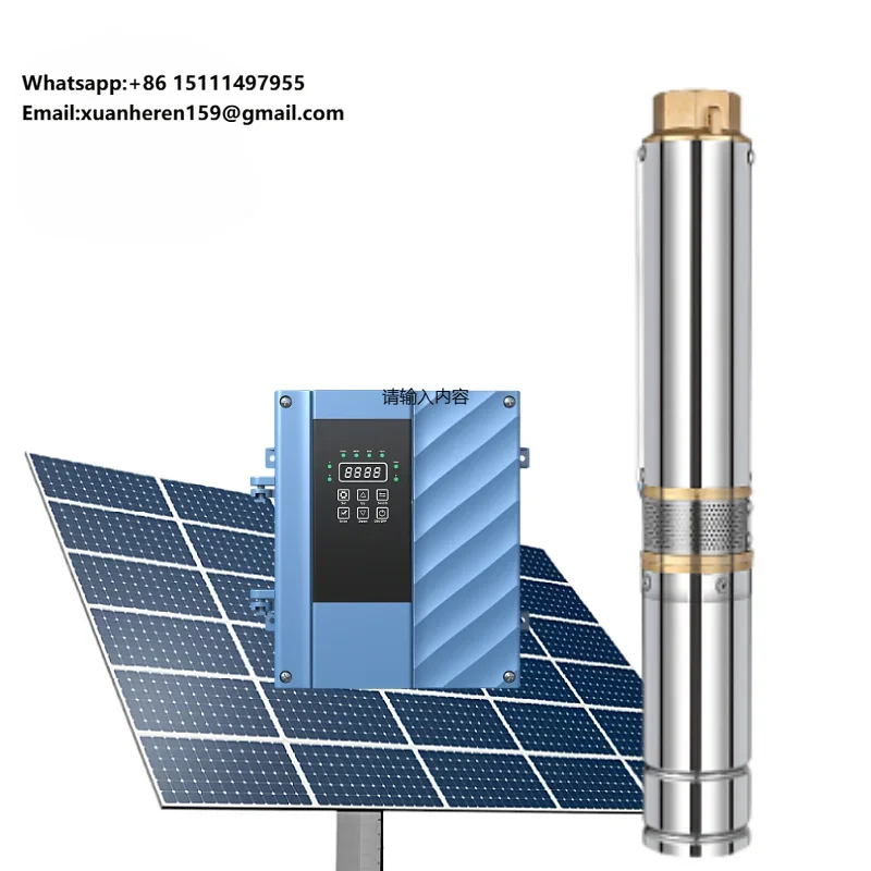 Hybrid Solar Pump Inverter High Pressure Water Pump with 100% Copper Wire Motor IP68 Waterproof 1HP