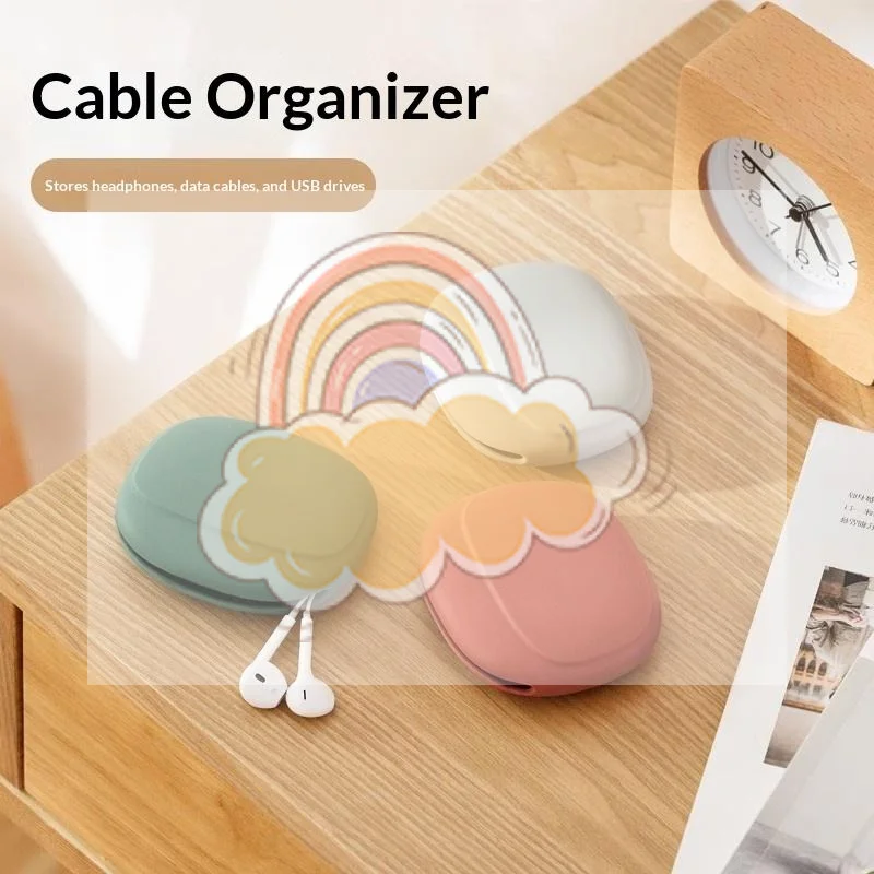 1Pcs Silicone Cable Organizer Case Portable Soft Storage Bag For Earphone USB Flash Drive Data Cord Travel Daily Storage