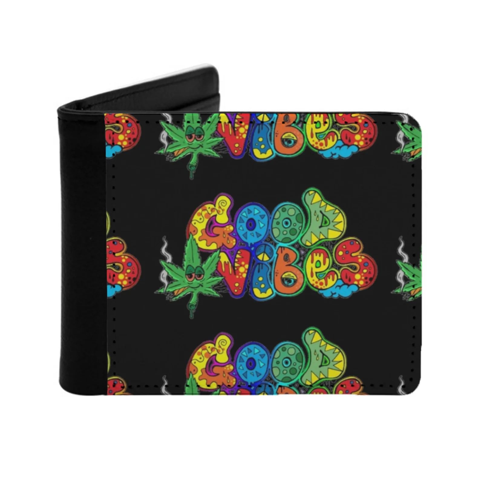 

High Life Doodle Art Personalized Men's Leather Wallet Card Money Bag Pu Leather Wallet Smoking Weed Smoke 420 Funny Pot Cool