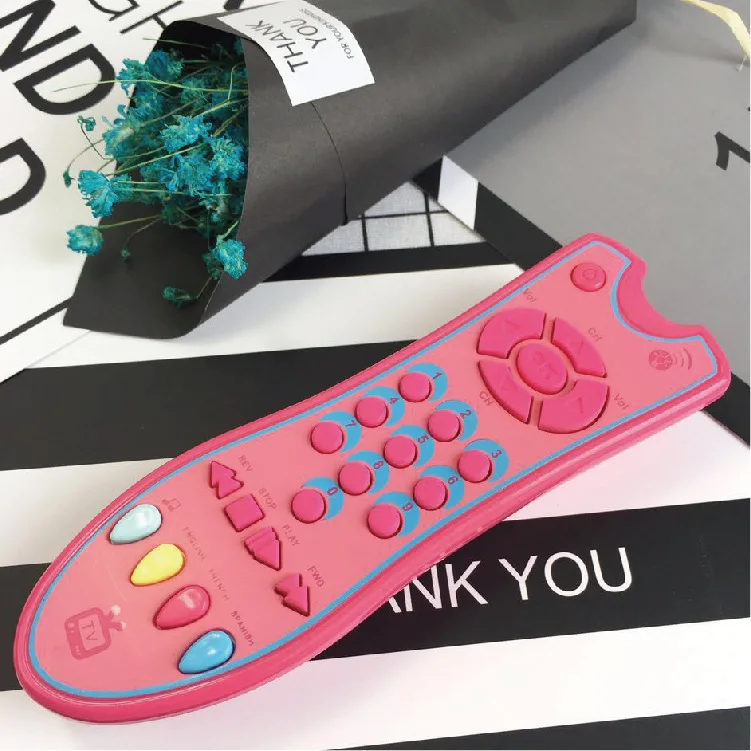 Baby TV Simulation Remote Control Toys With Music English Learning Remote Control Early Learning Puzzle Cognitive Toys Gifts