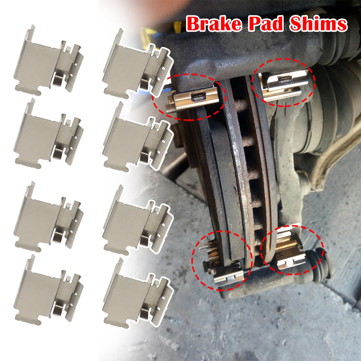 Car Left Right Brake Pad Fitting Shoe Hardware Shims Repair Kit Replacement Accessories Fit For Abarth 500 Romeo MITO 2008-2018