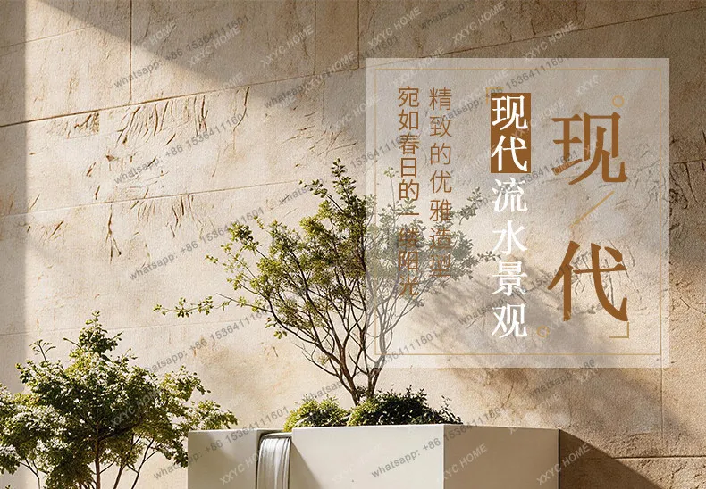Stainless steel creative multi-layer stepped floor-to-ceiling fish tank decorative water landscape self-circulation flower box