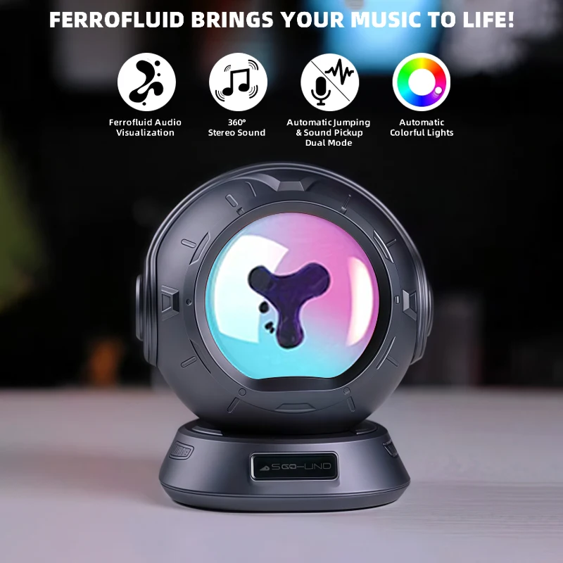 

Ferrofluid Speaker, Dancing Ferrofluid Speaker with 2 Adjustable Modes and Colorful Lights for Computer Desktop Home Decor, Rela