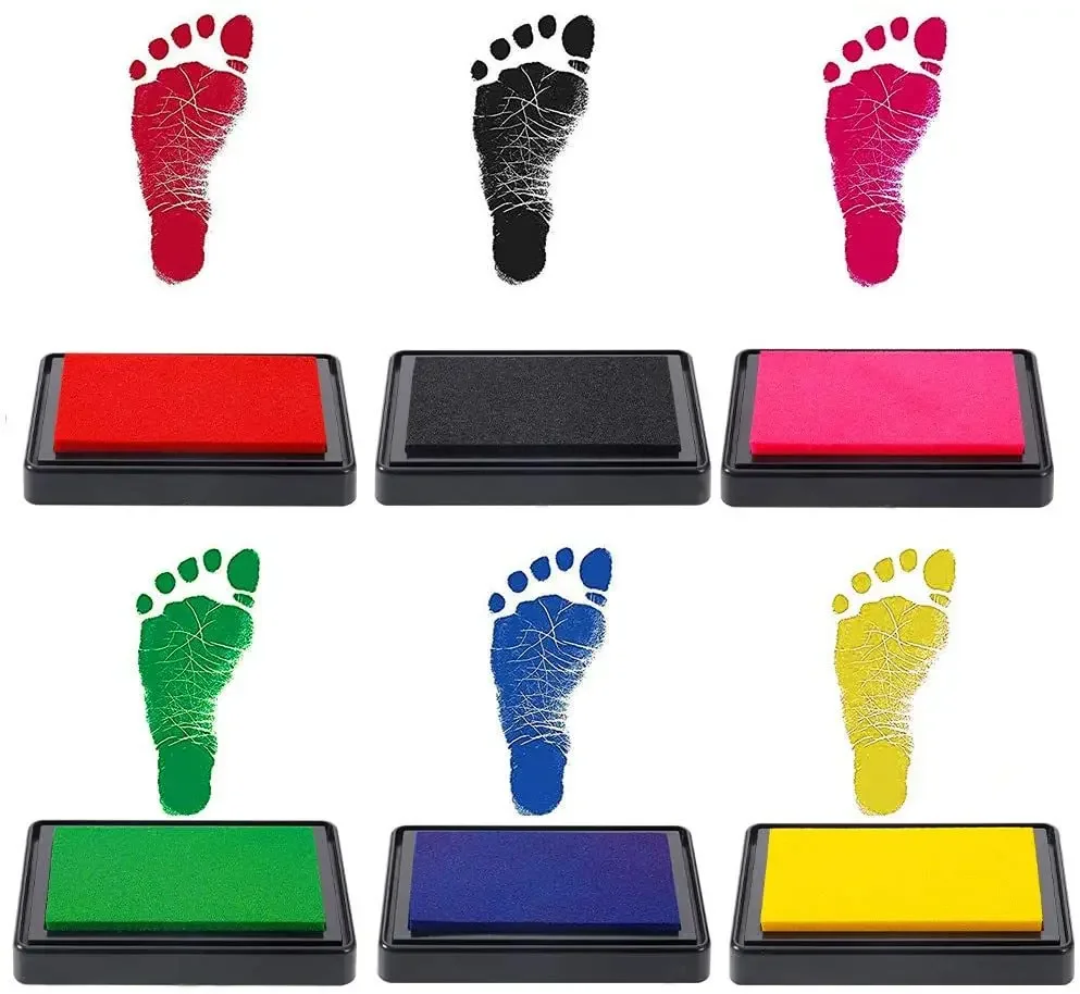 DIY Hand And Footprint Kit Ink Pads Photo Frame Handprint Toddlers Souvenir Accessories Safe Clean Baby Shower Gift Newborn Baby