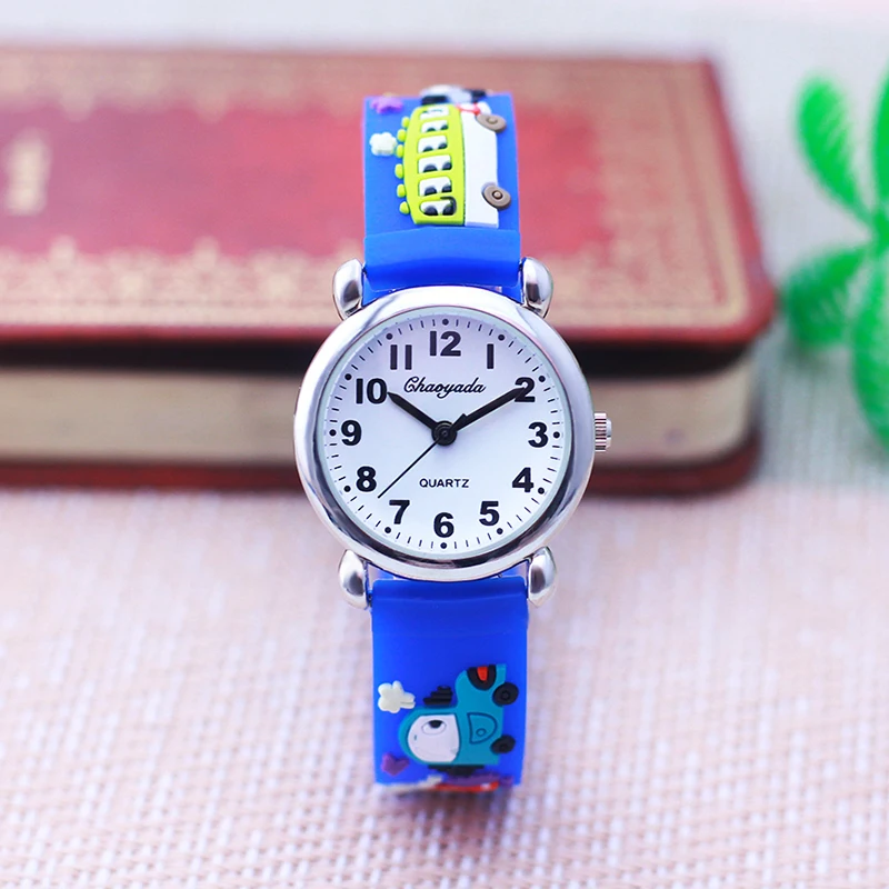 Cute children's boy's girls' cartoon car quartz watches soft silicone strap mini samrt digital for above 3years kids study gifts