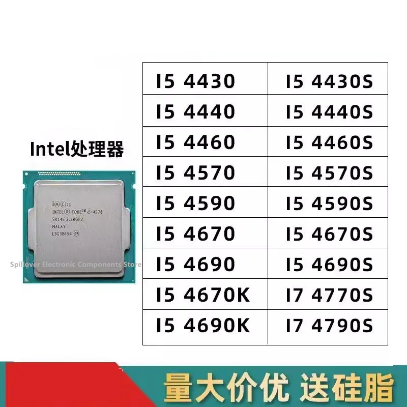 i5-4460 I5-4440 I5-4590 I5-4570S I5-4670K I5-4690 4430S 4460T 4440S I7-4770K I7-4785T  I7 4785T  I7-4790S processor cpu